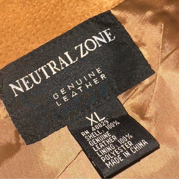 Vintage Neutral Zone Womens XL Brown Leather Mini Skirt Western Cowgirl Hippie - Picture 6 of 8